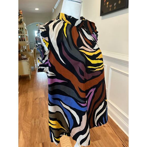 Who What Wear Animal Print Side Tie Top - Women's XL - Picture 2 of 7